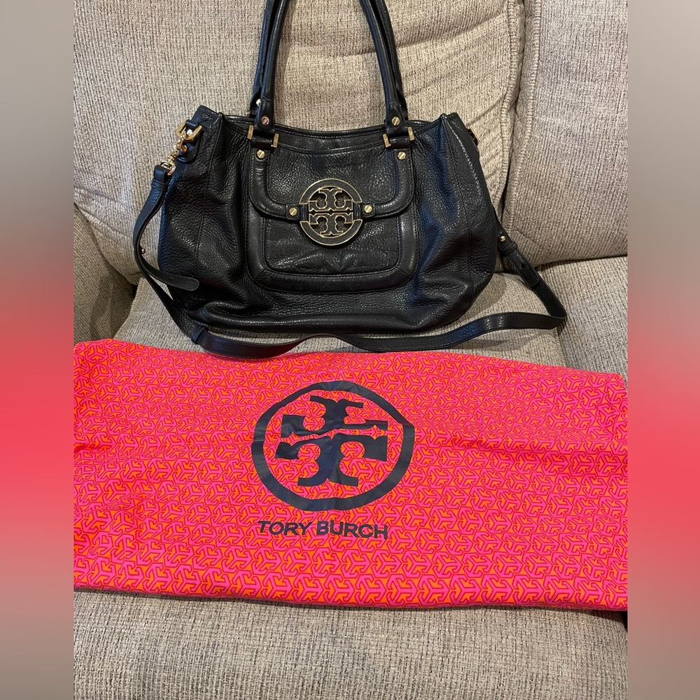 Tory Burch Black Amanda Hobo Bag
